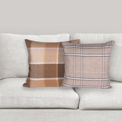 Plaid Cotton Accent Pillow Set of 2