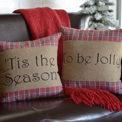 Plaid Holiday Cheer Throw Pillow Set of 2