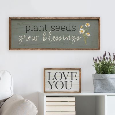 Plant Seeds Grow Blessings Flowers Gray Wall Art