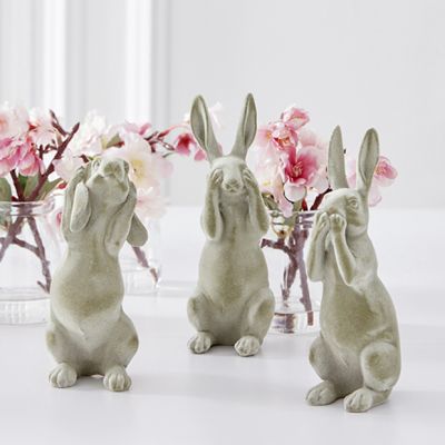 Playful Hear See Speak No Evil Bunny Set of 3