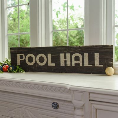 Pool Hall Rustic Wooden Sign