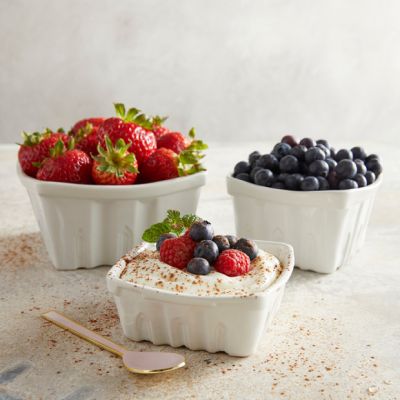 Porcelain Country Berry Basket Set of 3
