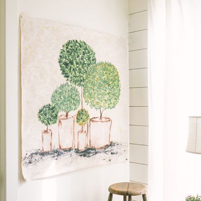 Potted Topiaries Paper Wall Art