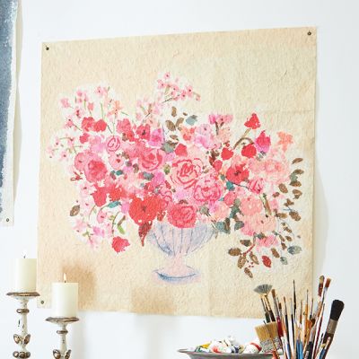 Pretty Flowers In Vase Paper Wall Art