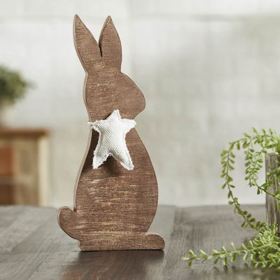 Primitive Bunny With Star Tabletop Accent Set of 2