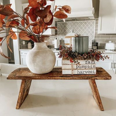 Primitive Farmhouse Wooden Stool Display Riser Set of 3
