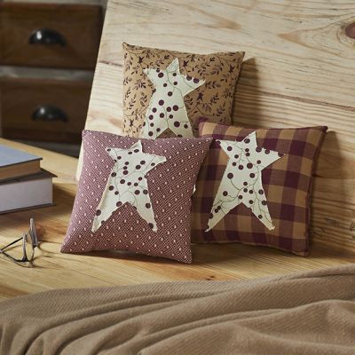 Primitive Star Pattern Accent Pillow Set of 3