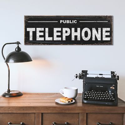 Public Telephone Canvas Wall Sign