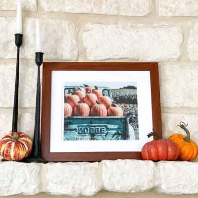 Pumpkin Filled Blue Truck Print Wall Art