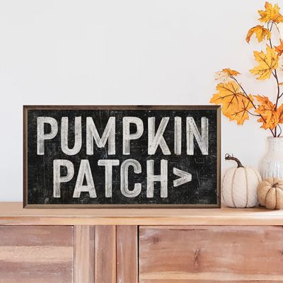 Pumpkin Patch Arrow Black Framed Sign