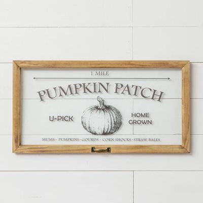 Pumpkin Patch Framed Glass Wall Art