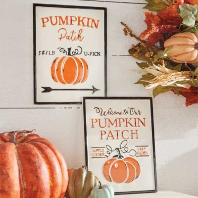 Pumpkin Patch Wall Signs, Set of 2