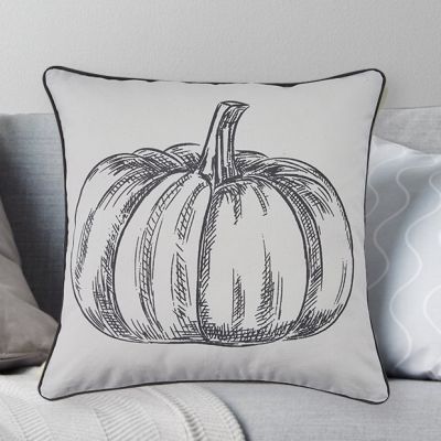 Pumpkin Print Fall Accent Pillow