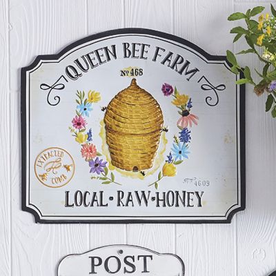 Queen Bee Embossed Wall Advertisement Sign