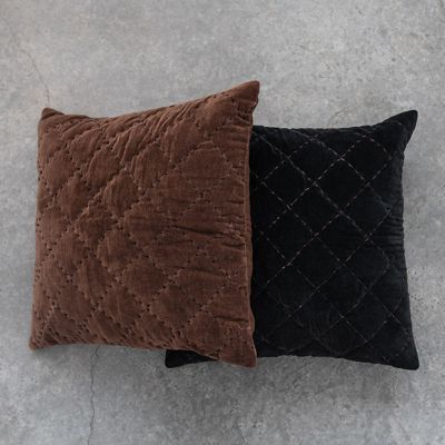 Quilted Kantha Stitch Square Throw Pillow Set of 2