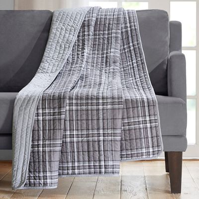 Quilted Plaid Throw Blanket