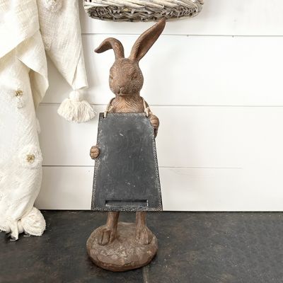 Rabbit Holding Chalkboard Figurine
