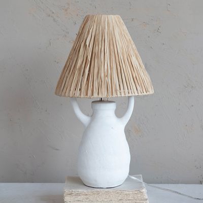 Raffia Shaded Stoneware Table Lamp