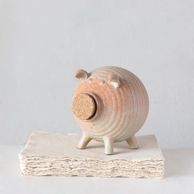 Reactive Glaze Stoneware Piggy Bank