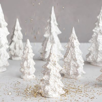 Reactive Glaze White Stoneware Christmas Trees
