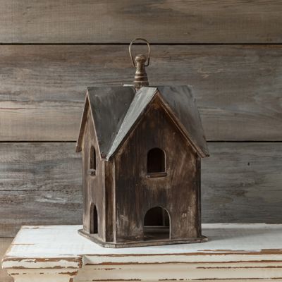 Reclaimed Wood and Metal Birdhouse