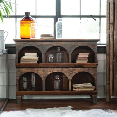 Reclaimed Wood Arched Cubby Cabinet