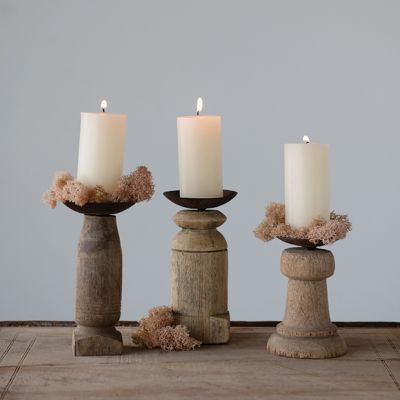 Reclaimed Wood Candle Stand