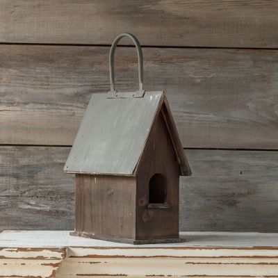 Reclaimed Wood Steep Roof Birdhouse