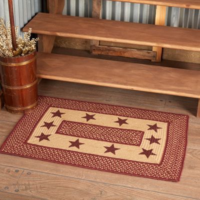 Rectangle Jute Rug With Stars