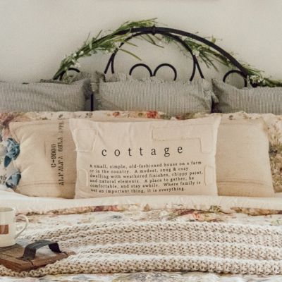 Rectangle Patches Cottage Throw Pillow