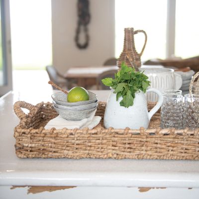 Rectangle Wicker Tray With Handles
