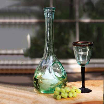 Recycled Glass Wine Decanter With Ice Pocket