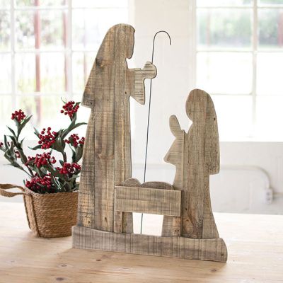 Recycled Wood Nativity Tabletop Decor