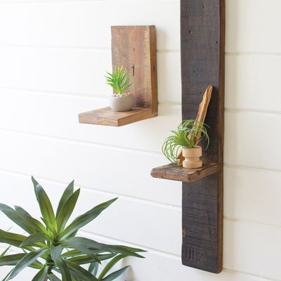 Recycled Wood Wall Panel Shelf Sconce