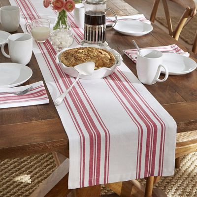 Red and White Country Stripe Table Runner