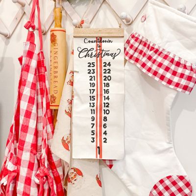 Red Check Ruffle Holiday Stocking Set of 2