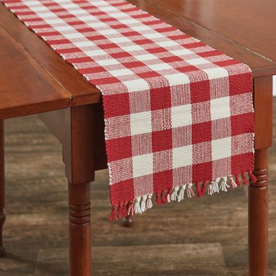 Red Checker Pattern Table Runner 54 Inch