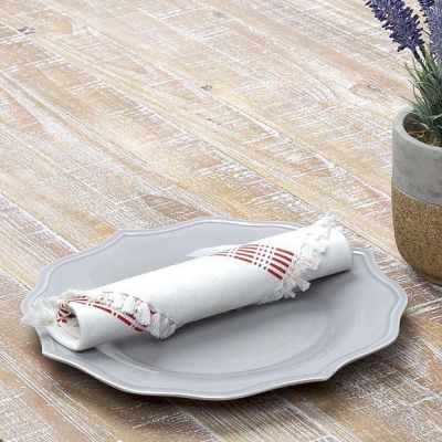 Red Stripe Cloth Napkin With Tassels Set of 6
