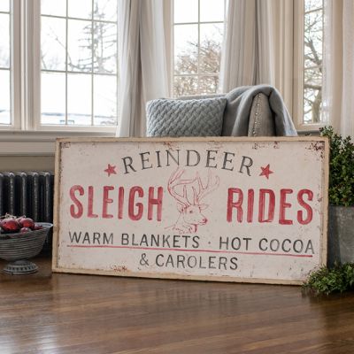 Reindeer Sleigh Rides Holiday Sign