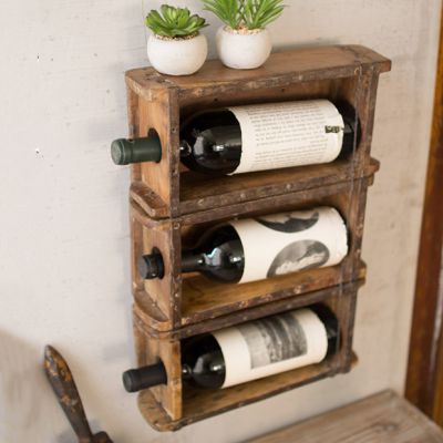 Repurposed Brick Mold Wine Rack