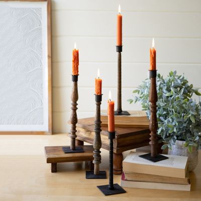 Repurposed Spindle Taper Candle Holders Set of 5