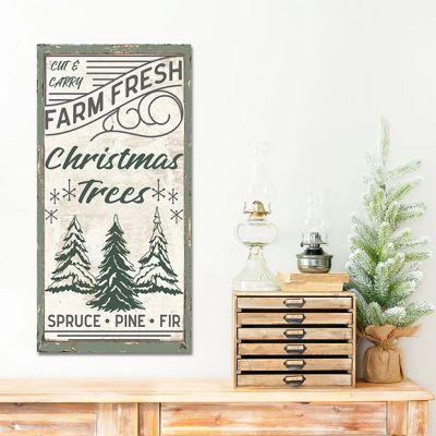 Retro Farm Fresh Trees Canvas Wall Art