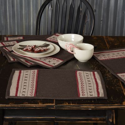 Reversible Heart and Cross Stitch Placemat Set of 6