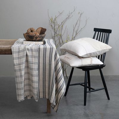 Reversible Striped Cotton Tablecloth