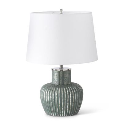 Ribbed Mercury Glass Bottom Lamp