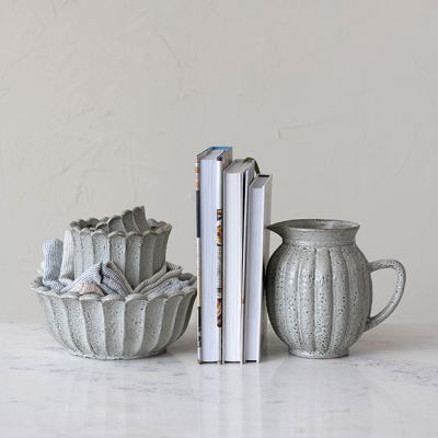 Ribbed Stoneware Display Accent