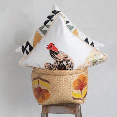 Rooster Cotton Accent Pillow