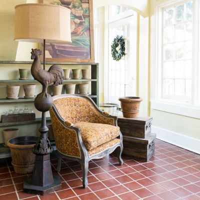Rooster Finial Farmhouse Floor Lamp