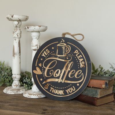 Rope Hook Round Coffee Plaque Sign