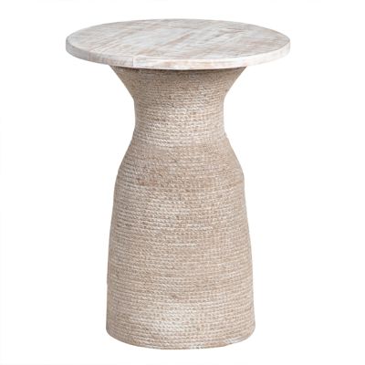 Rope Wrapped Round Accent Table